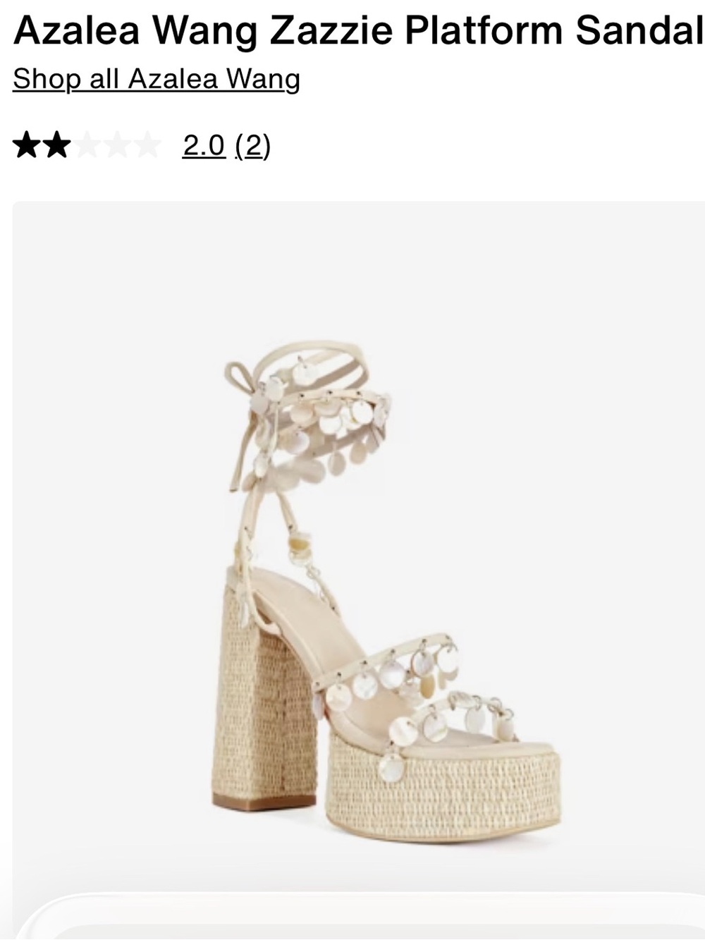 Azalea Wang Zazzie Mother of Pearl Platform Sandal